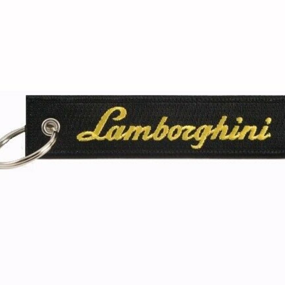 Lamborghini Black-Yellow Key Chain Embroidered - NEW
